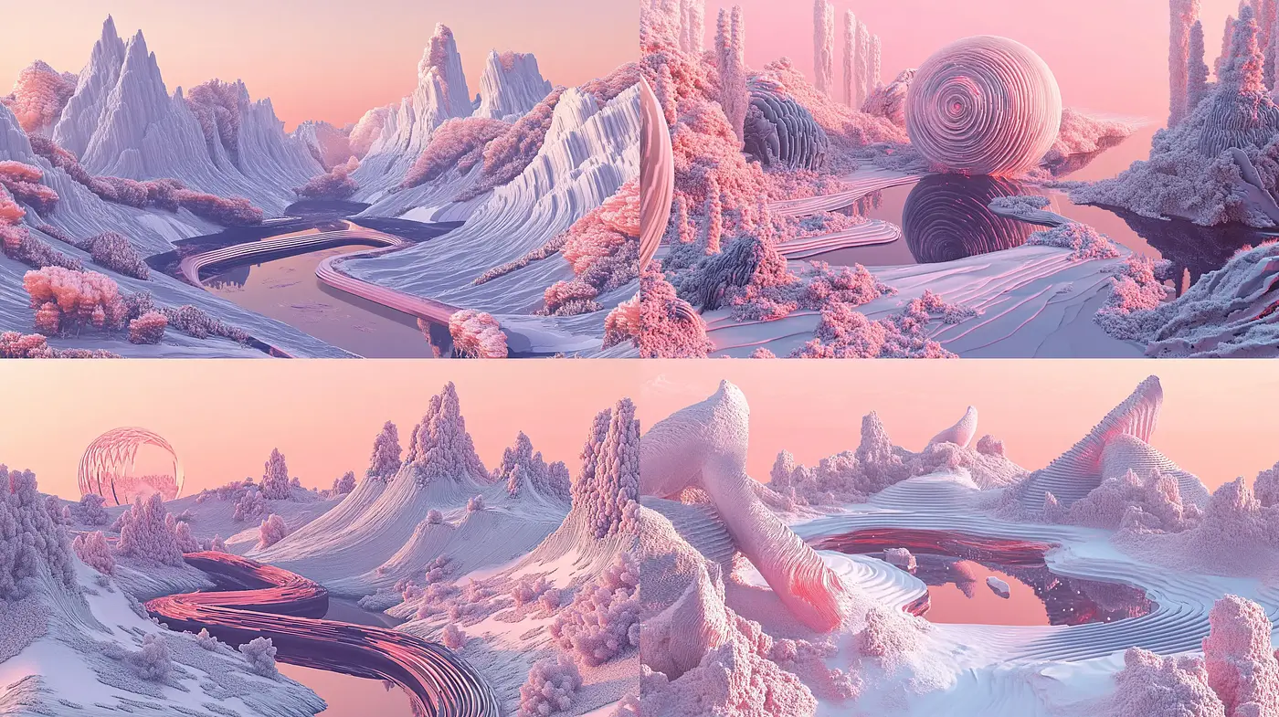 Ethereal Dreamscapes with Surreal Flushes of Pastel - Midjourney sref style