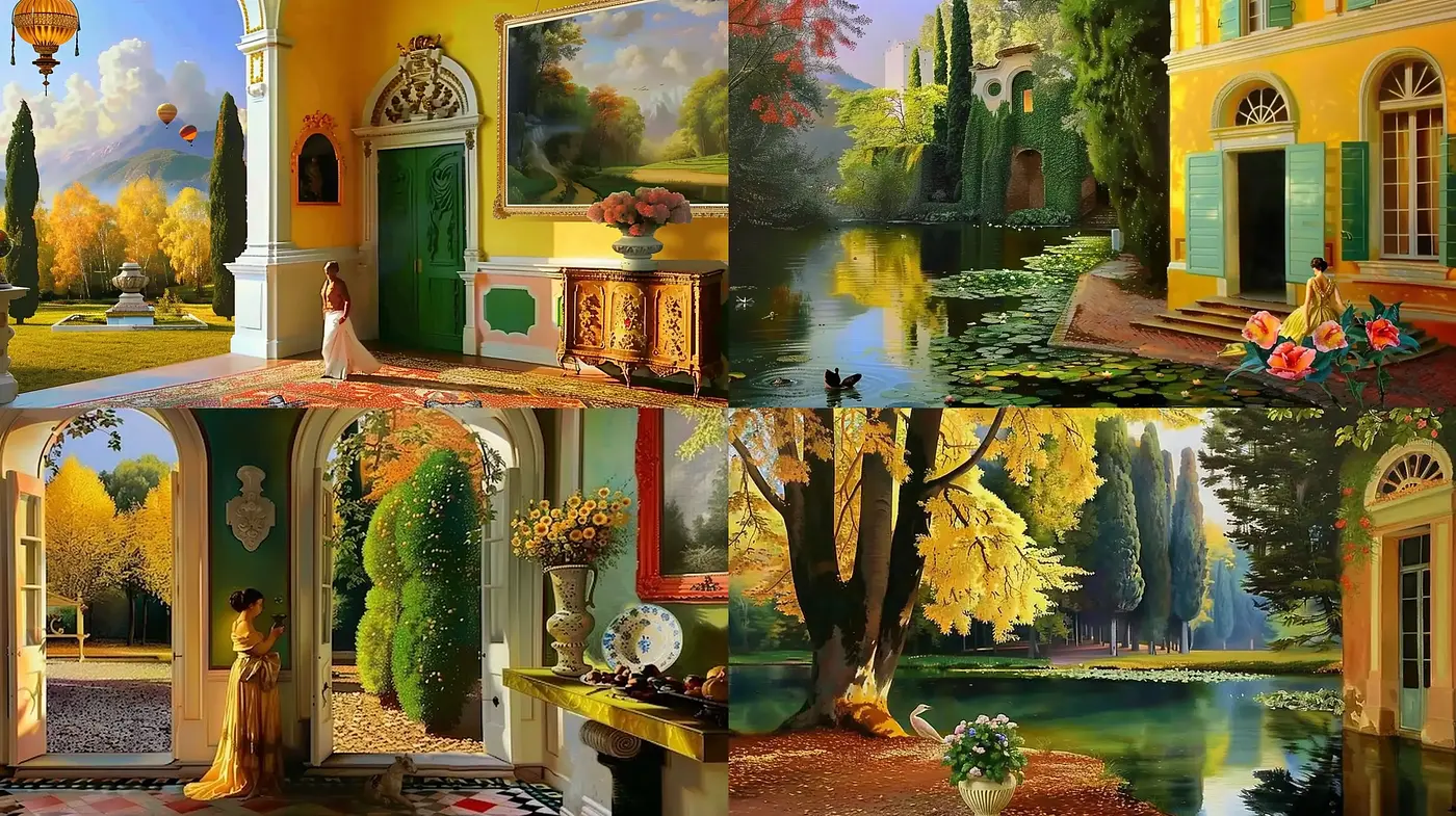 Luminous Arcadian Vistas: A Serene Blend of Classical Realism and Contemporary Vibrance - Midjourney sref style