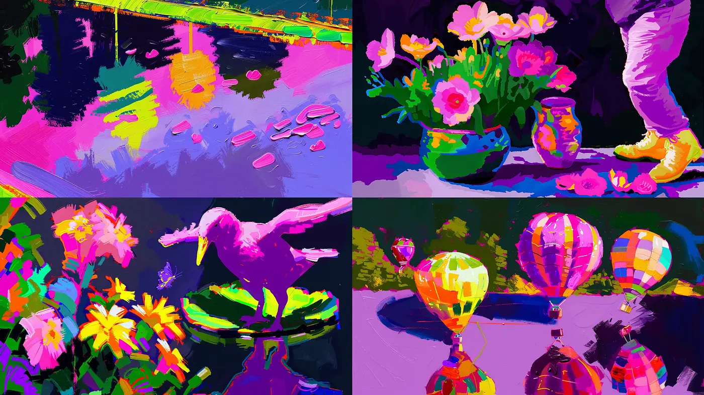 Vibrant Color Expression in Textured Digital Brushwork - Midjourney sref style