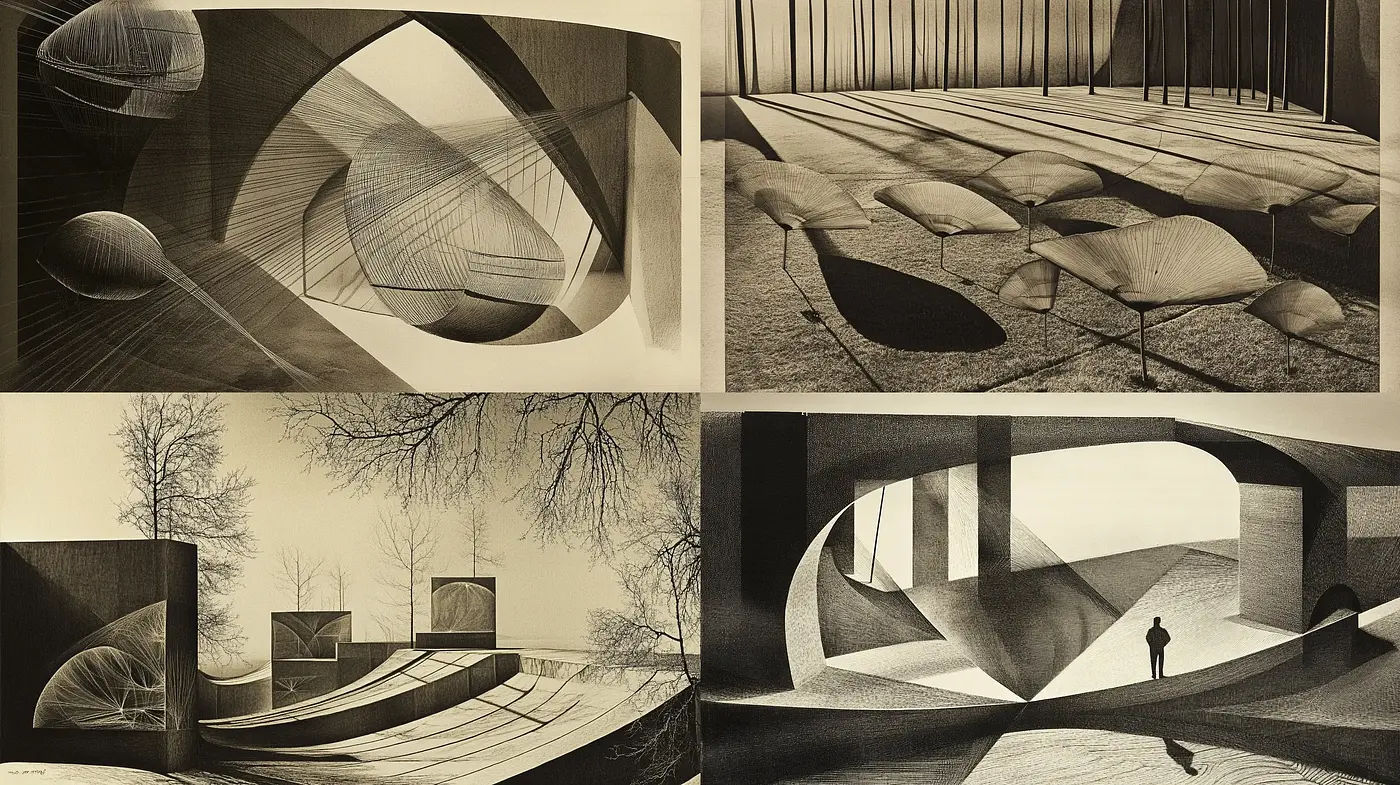 Monochromatic Whispers of Futuristic Solitude - Midjourney sref style