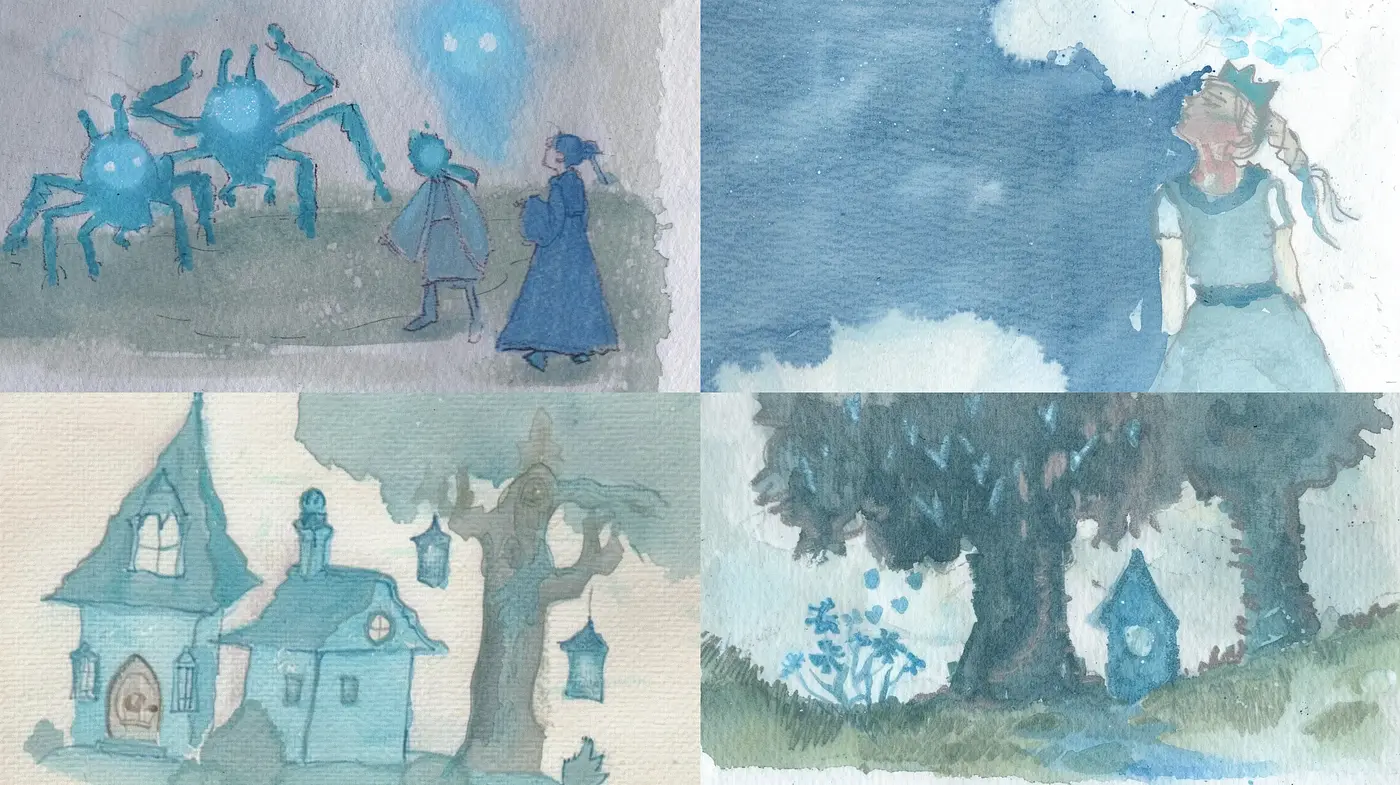 Whimsical Watercolor Dreamscapes with Ethereal Undertones - Midjourney sref style