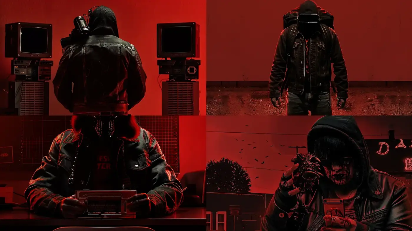 Dystopian Cyberpunk Aesthetic with Retro Influences - Midjourney sref style