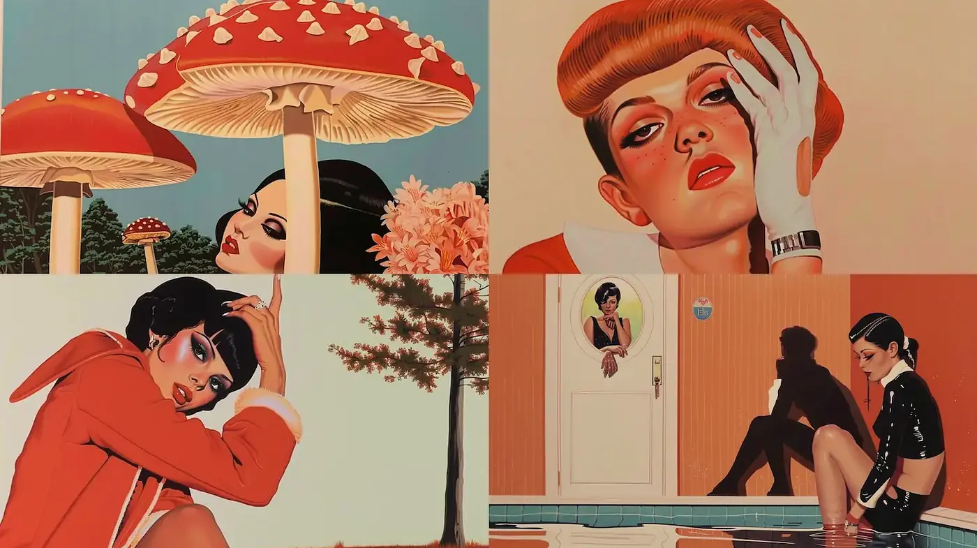 Stylized Pop Art with a Modern Vintage Aesthetic - Midjourney sref style