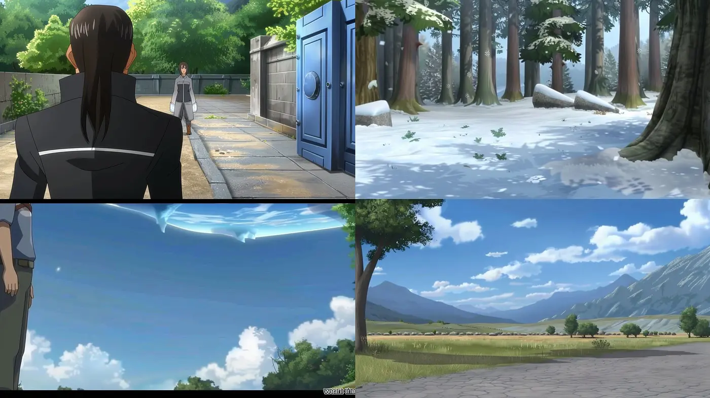 Consistent Serene Harmony: A Homogeneous Blend of Anime-Style Landscapes and Calm Seasons - Midjourney sref style