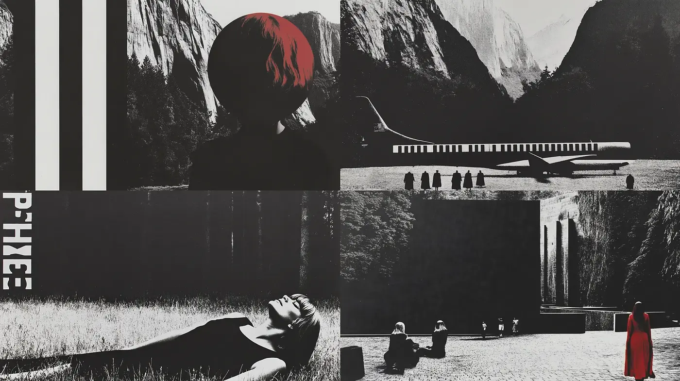 Monochromatic Elegance with a Splash of Red - A Study in Stark Contrast and Red Accentuation - Midjourney sref style