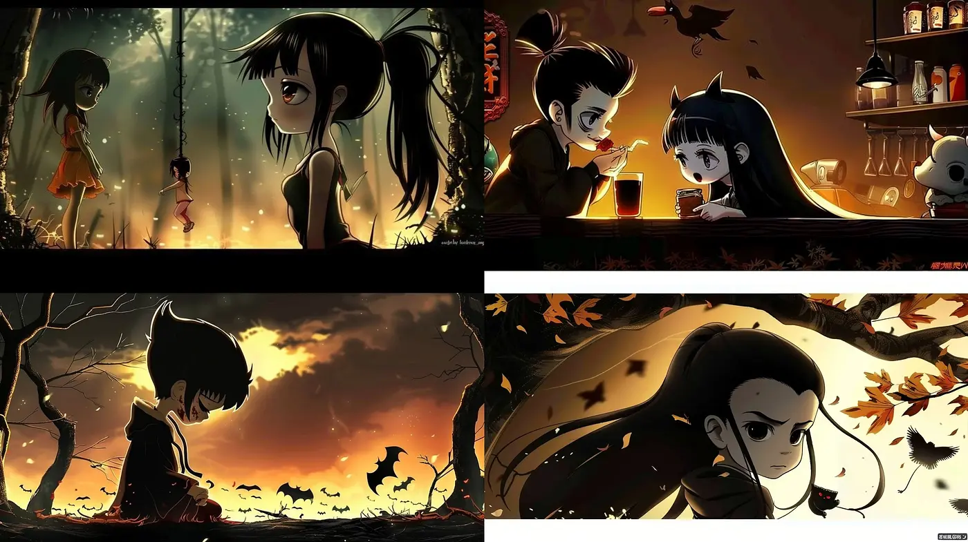 Twilight Elegy: An Exploration in Anime-Inspired Serenity and Nature's Warmth - Midjourney sref style