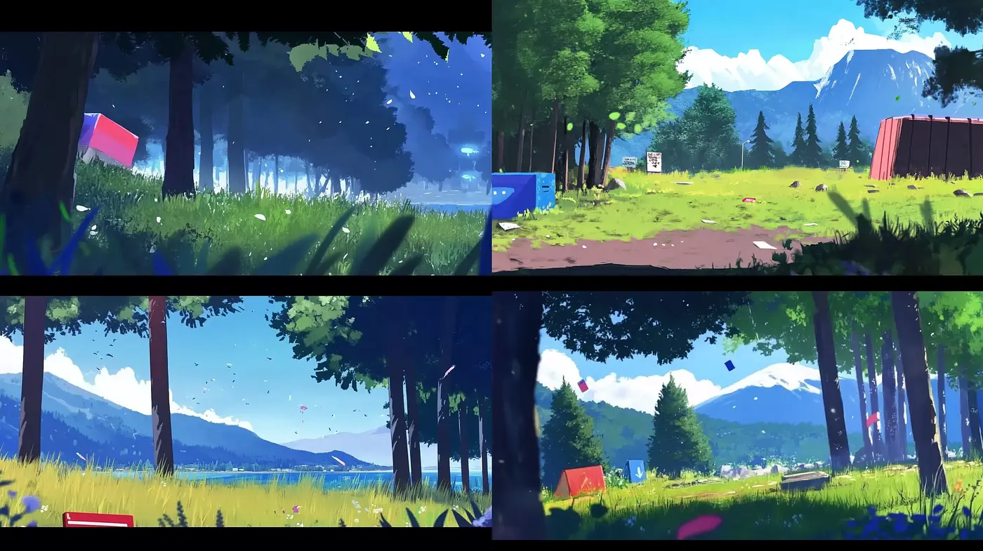 Lush Vibrant Landscape Renderings with a Stylized Animated Flair - Midjourney sref style
