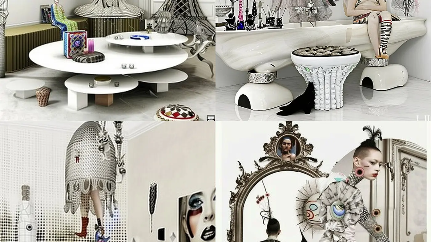 Monochromatic Elegance with Surrealist Flair - Midjourney sref style