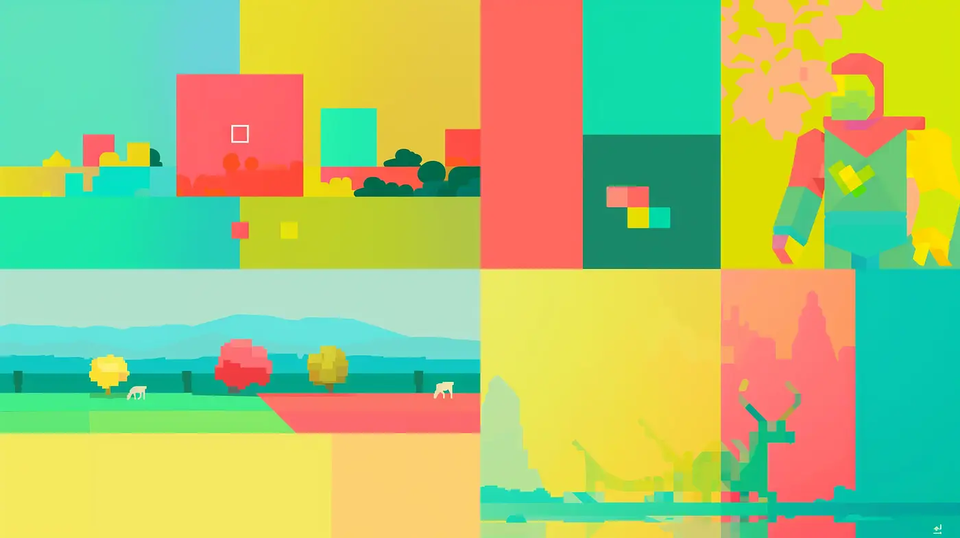 Geometric Serenity: A Harmony of Abstract Pastel Panoramas - Midjourney sref style
