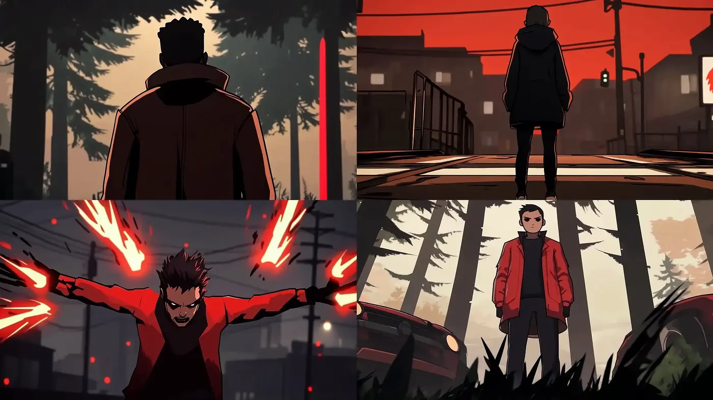 Stylized Graphic Novel Illustration with Warm Tones and Dynamic Lighting - Midjourney sref style