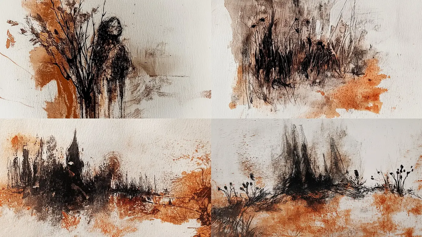 Ephemeral Rustic Hues: A Cohesive Exploration of Abstract Textural Landscapes - Midjourney sref style