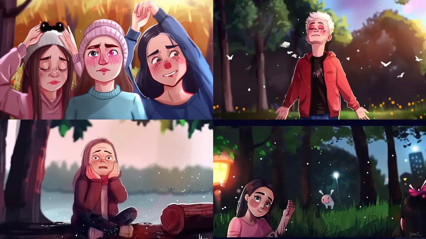 Lush and Expressive Outdoor Anime-Inspired Vignettes - Midjourney sref style