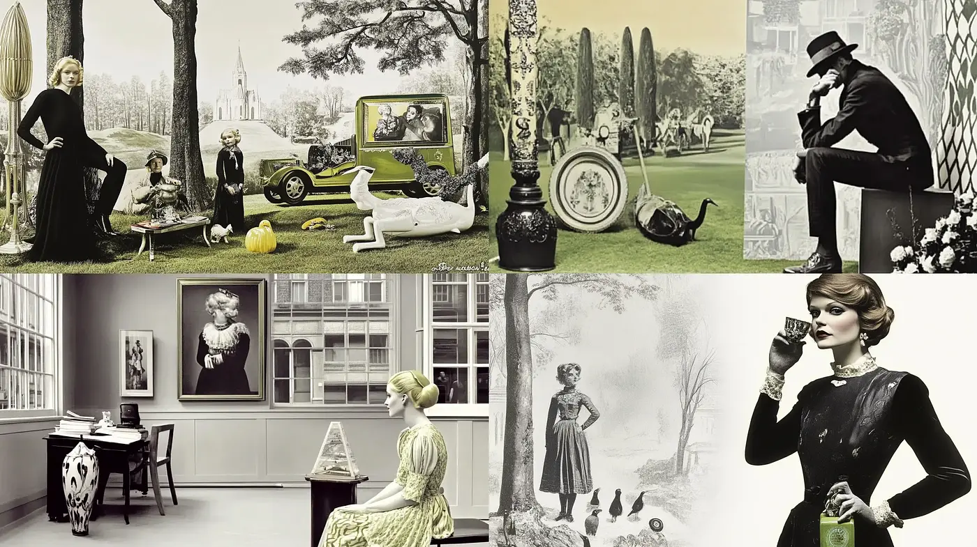Timeless Elegance with Monochromatic Vintage Essence - Midjourney sref style