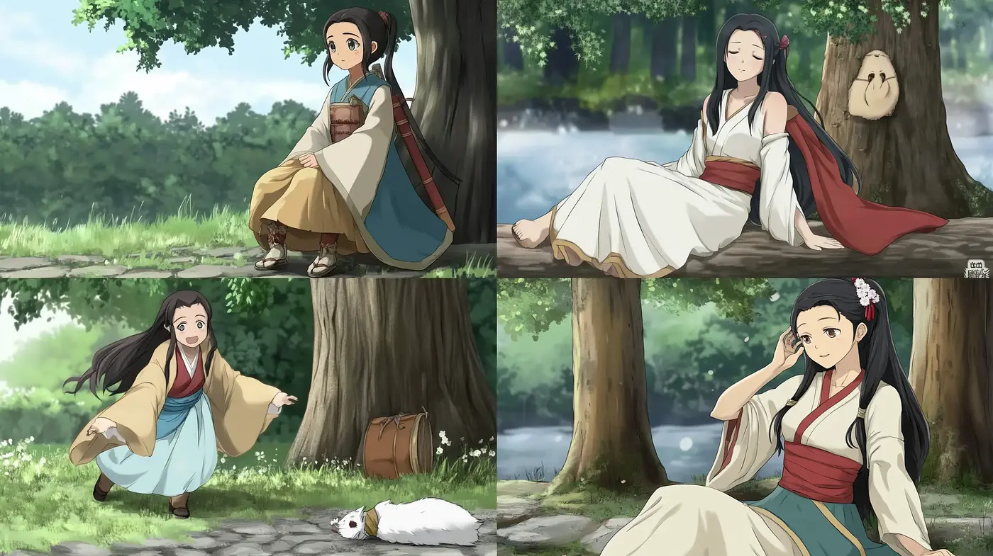 Serene Anime-Inspired Natural Tableaus - Midjourney sref style