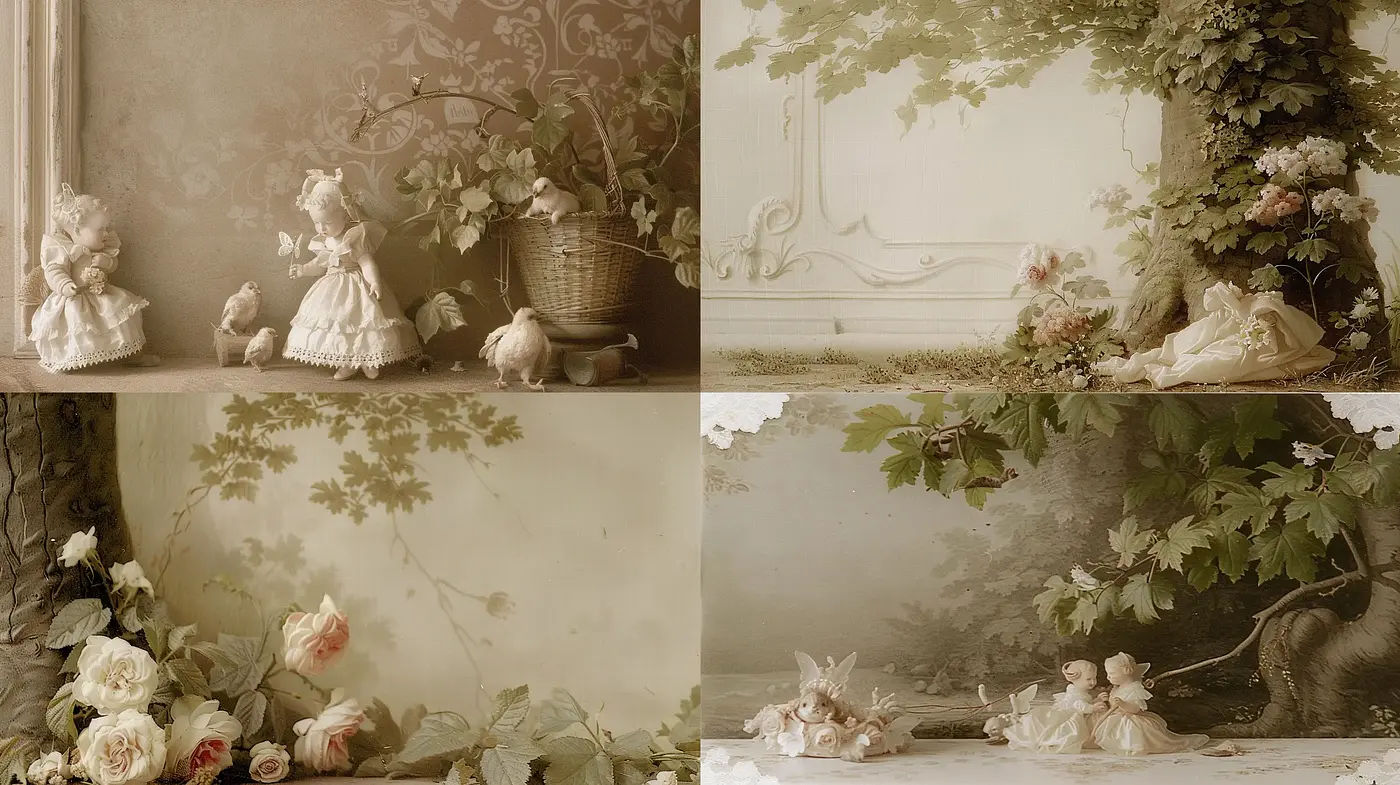 Ethereal Pastoral Elegance: A Homage to Faded Victorian Charm - Midjourney sref style