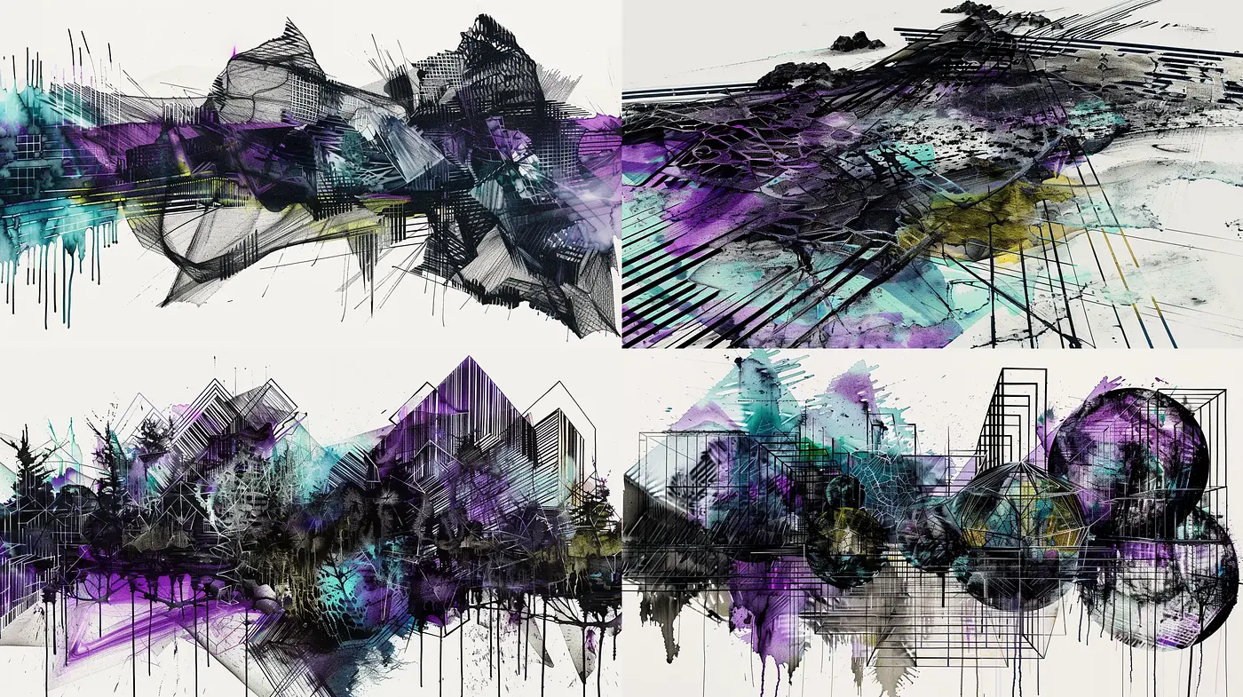 Abstract Expressive Drips and Dynamic Strokes - Midjourney sref style
