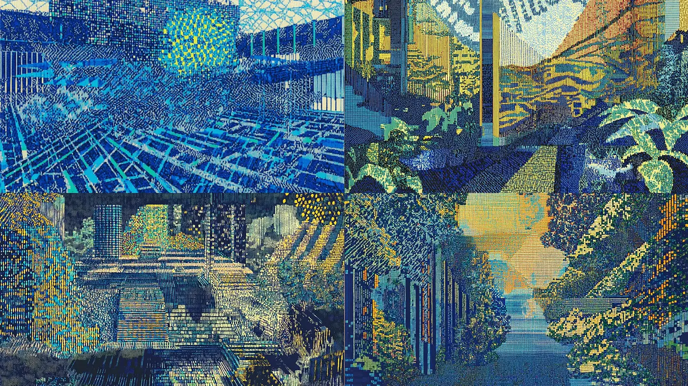 Mosaic Intricacies and Digital Impressionism Through a Contemporary Lens - Midjourney sref style