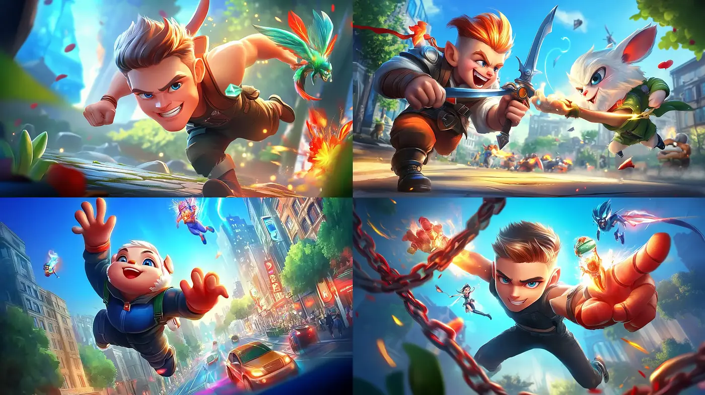 Vibrant Animated Adventure Style with Dynamic Compositions - Midjourney sref style
