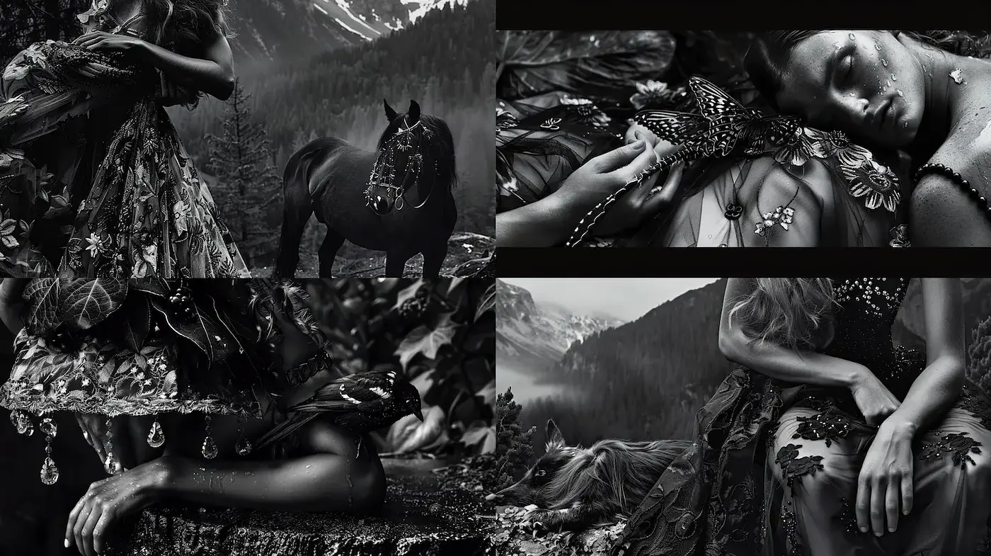 Dark Romanticism with Ethereal Elements - Midjourney sref style