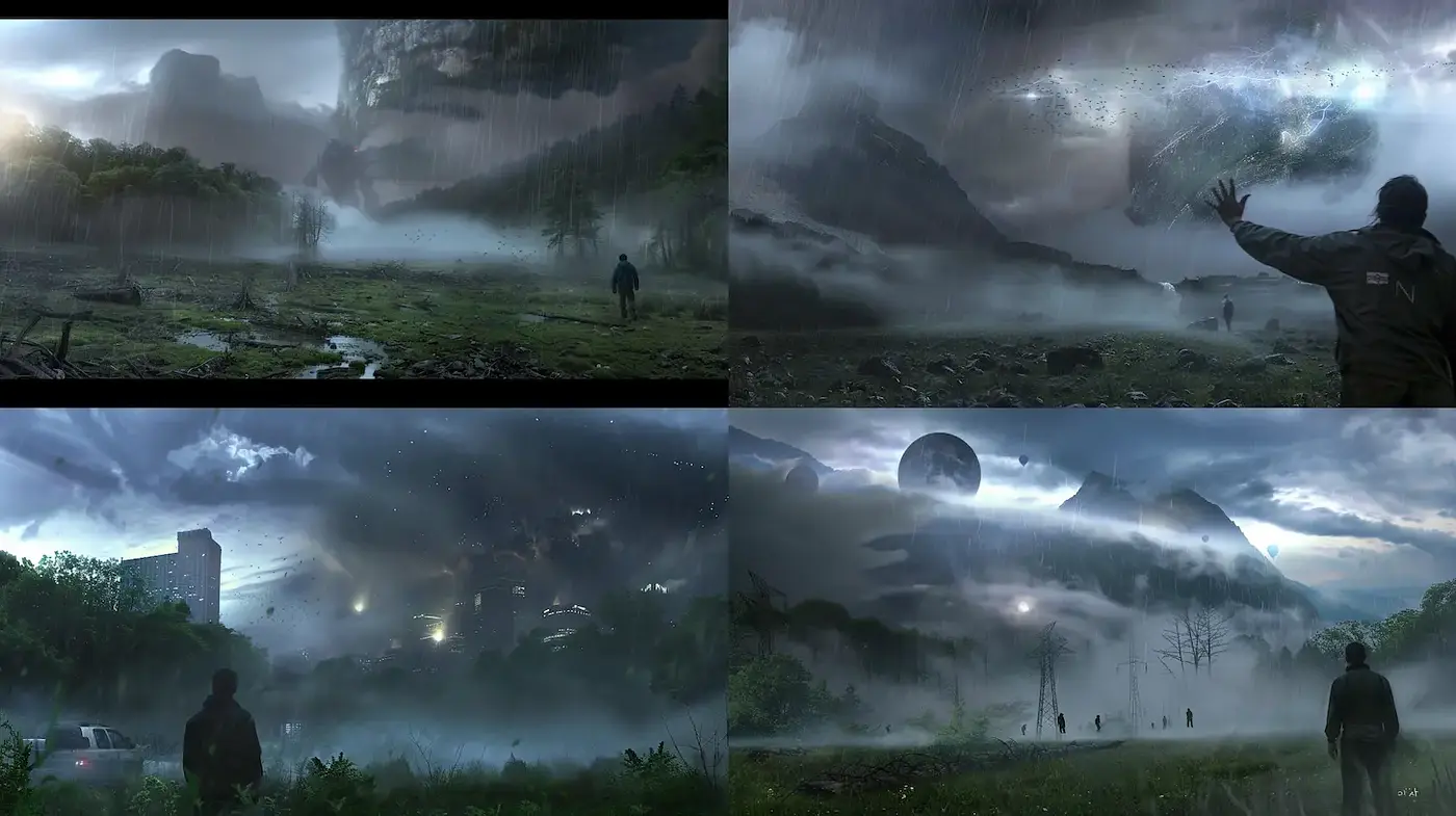 Misty and Atmospheric Landscapes with a Cinematic Touch - Midjourney sref style