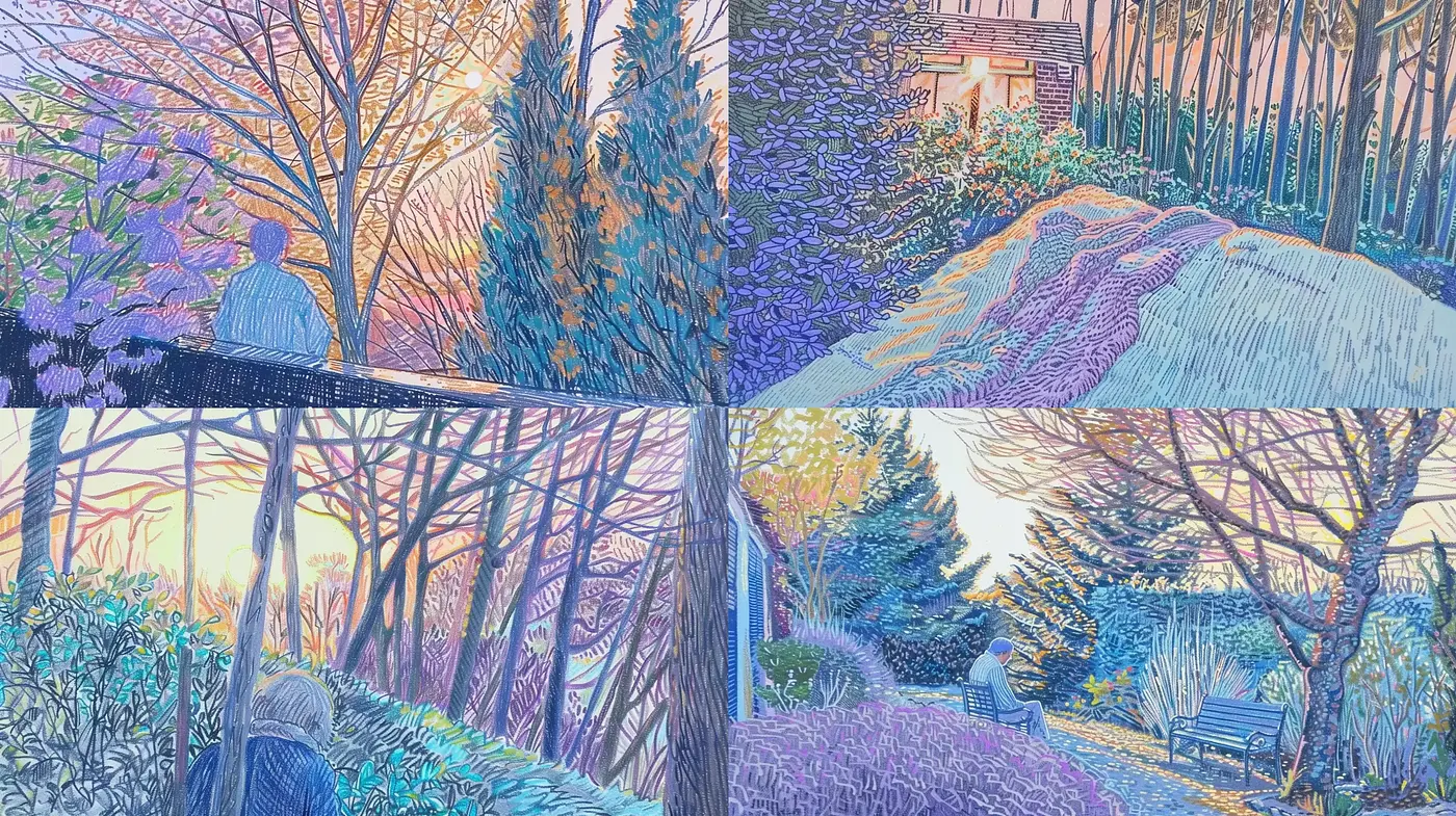 Twilight Hues and Textured Whispers: An Homage to Post-Impressionistic Serenity - Midjourney sref style