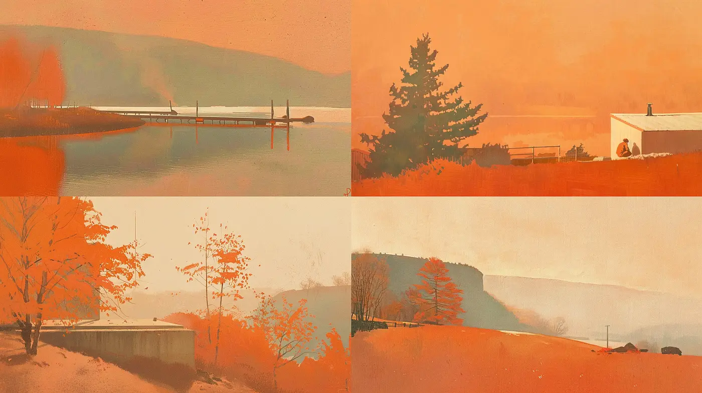 Warm Tones of Serenity: A Homage to Autumn's Rustic Palette - Midjourney sref style