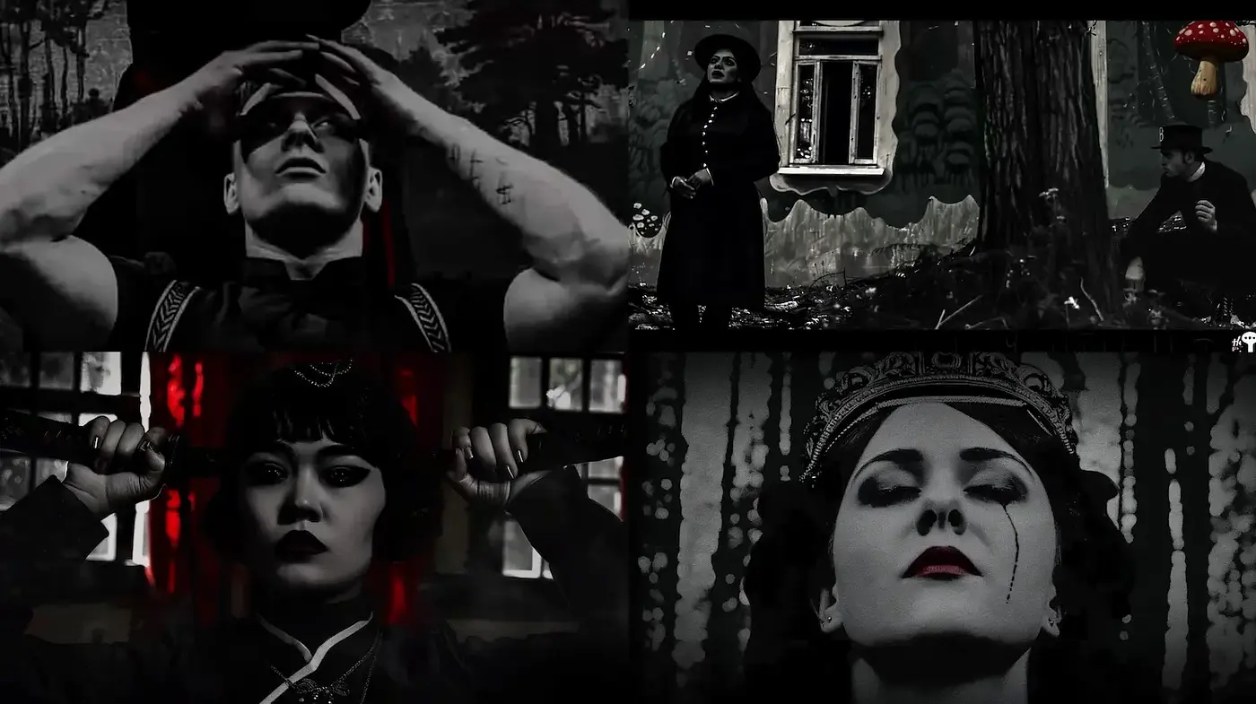 Mysterious and Dramatic Noir Aesthetics with Gothic Influences - Midjourney sref style