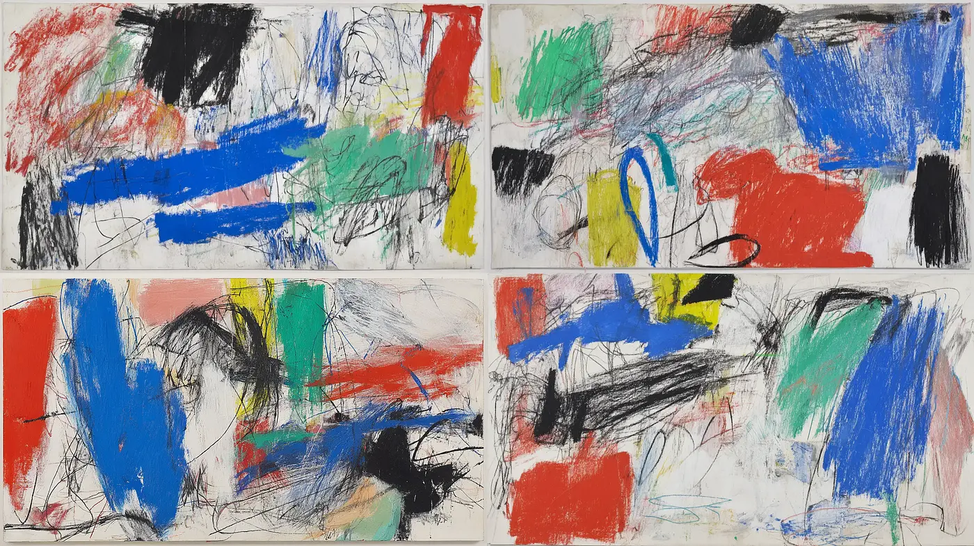 Dynamic Abstract Expressionism with Vivid Color Contrast - Midjourney sref style