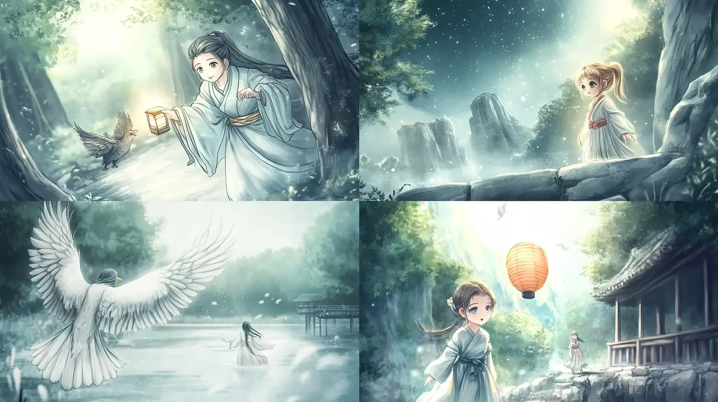 Ethereal Eastern Watercolor Dreamscape - Midjourney sref style