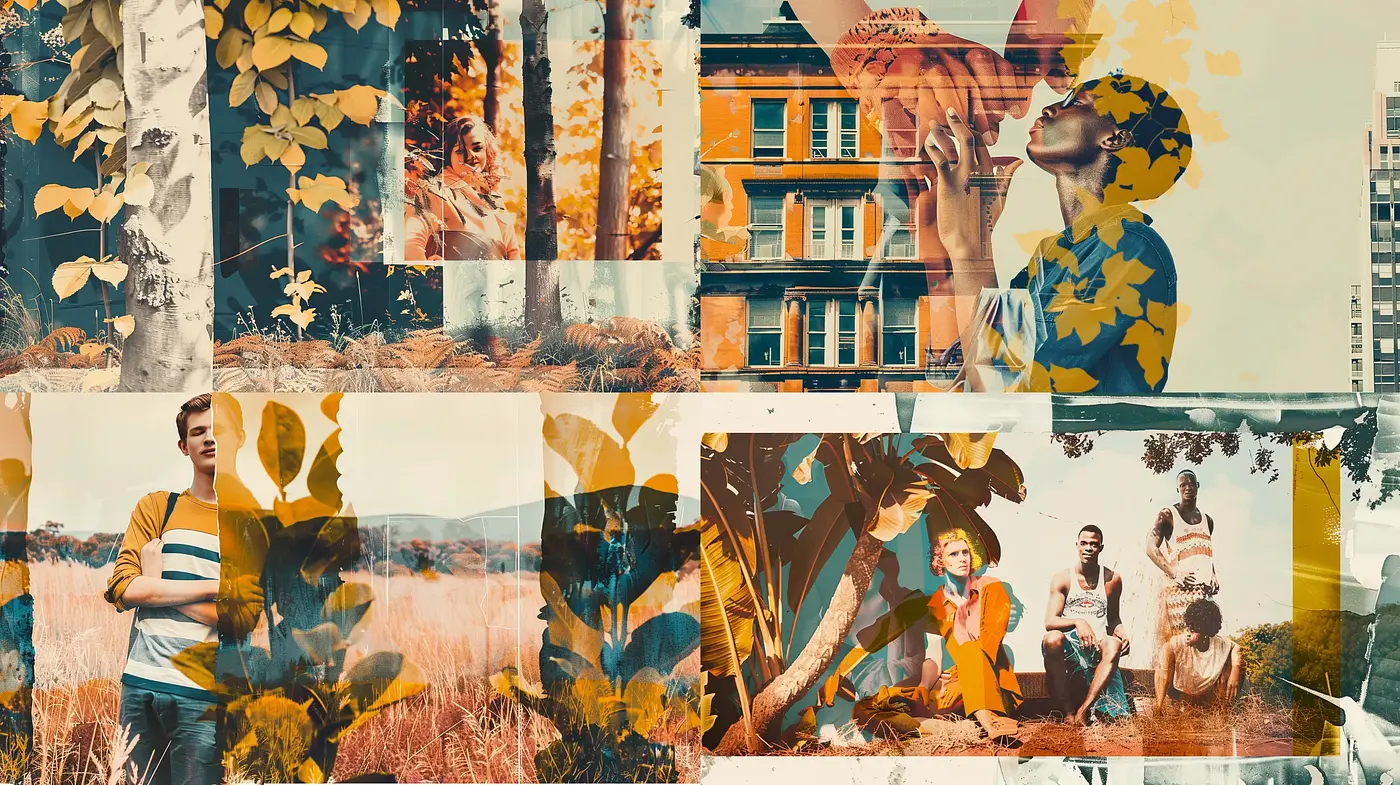 Autumnal Tapestry: A Collage of Nostalgia and Contemporary Forms - Midjourney sref style