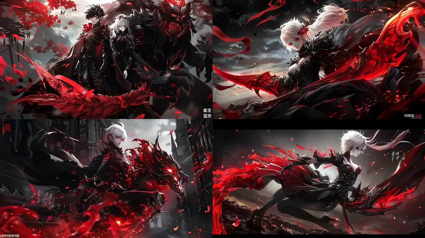 Dramatic fantasy art with rich textures and a dark aesthetic - Midjourney sref style