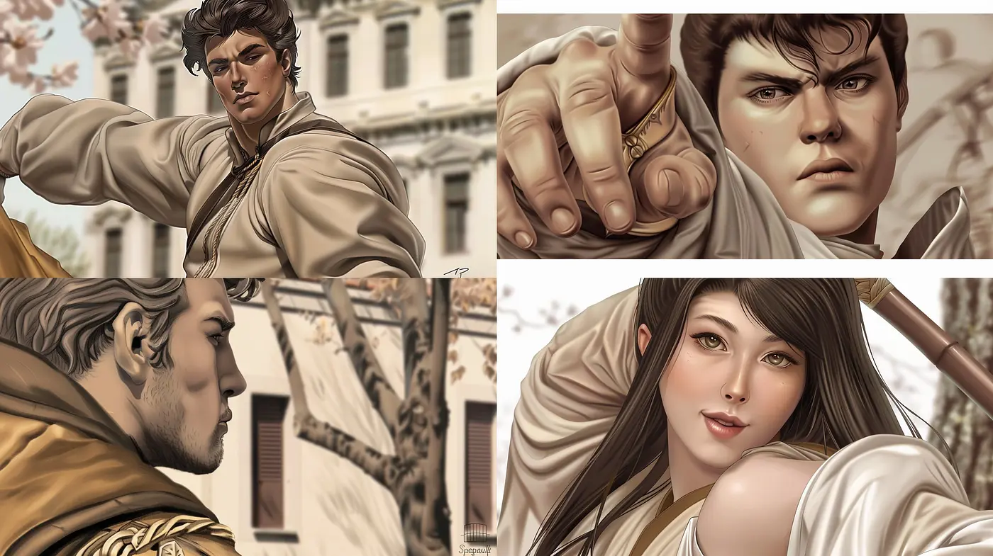 Harmonious Blend of Serenity and Strength in Stylized Realism - Midjourney sref style