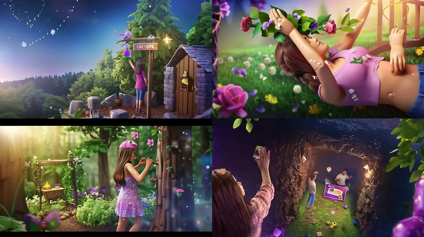 Enchanted Twilight Gardens: A Photorealistic Exploration of Fantastical Outdoor Imagery - Midjourney sref style
