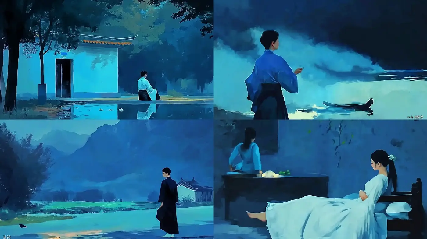 Tranquil Tableaus: An Ode to Serene Landscapes and Reflective Moments - Midjourney sref style