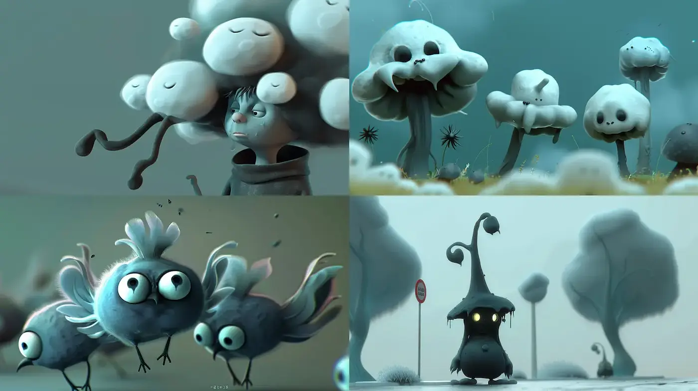 Whimsical and Dreamlike Narrative in Muted Pastel Tones - Midjourney sref style
