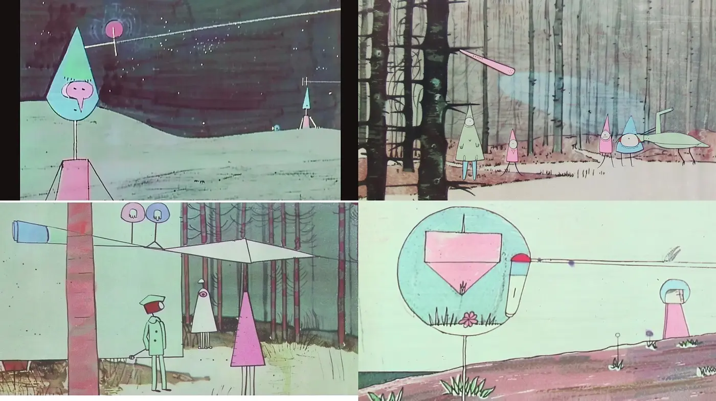 Enigmatic Retro-Futurism with Stylized Geometry and Pastel Hues - Midjourney sref style