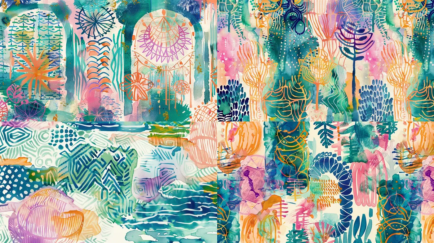 Whimsical Watercolor Dreamscape Fusion - Midjourney sref style