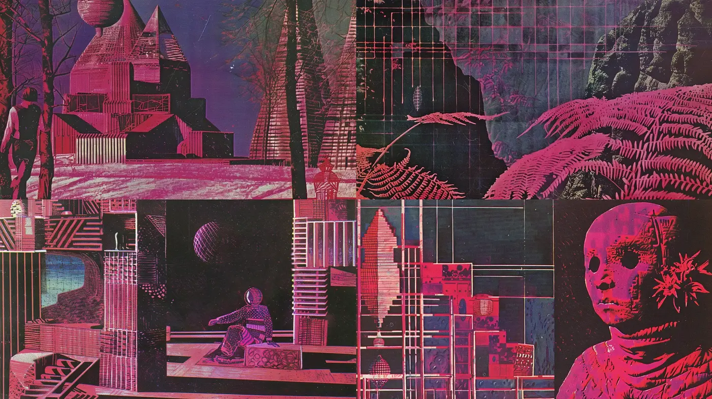 Synthetic Retrofuturism with Cyberpunk Overtones - Midjourney sref style