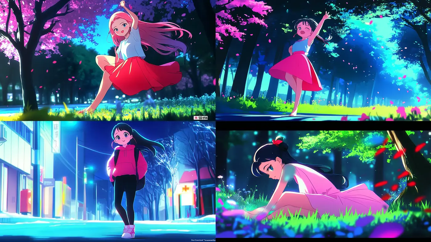 Luminous Anime Dreamscape: A Radiant Nighttime Odyssey - Midjourney sref style