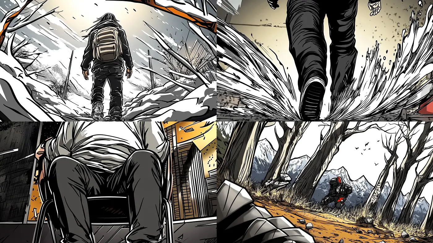 Dynamic Ink Sketches with a Dramatic Comic-Book Essence - Midjourney sref style