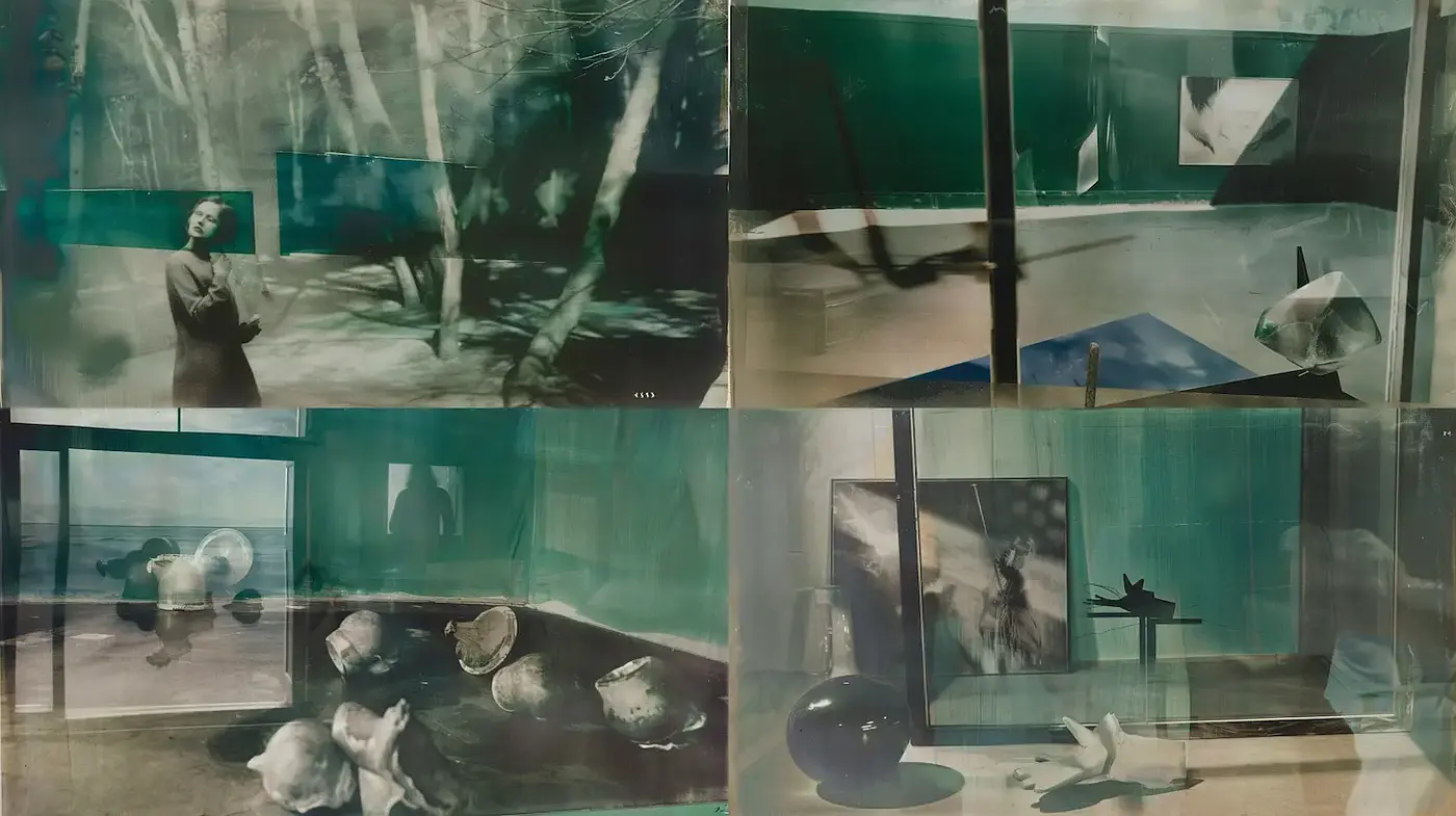 Surreal Cinematic Collage with Ethereal Qualities - Midjourney sref style