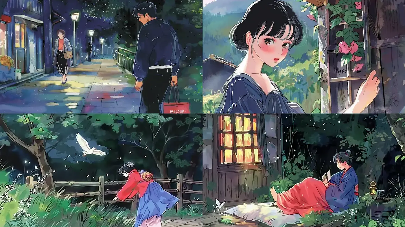 Whimsical and Dreamlike Illustrations with a Soft, Nostalgic Essence - Midjourney sref style