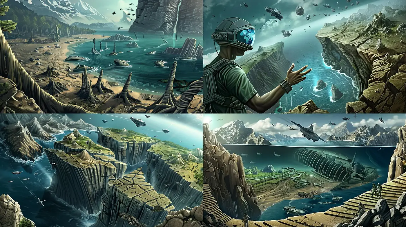 Surreal Vistas of Aetherial Lands: A Cohesive Blend of Hyperrealism and Fantastical Elements - Midjourney sref style
