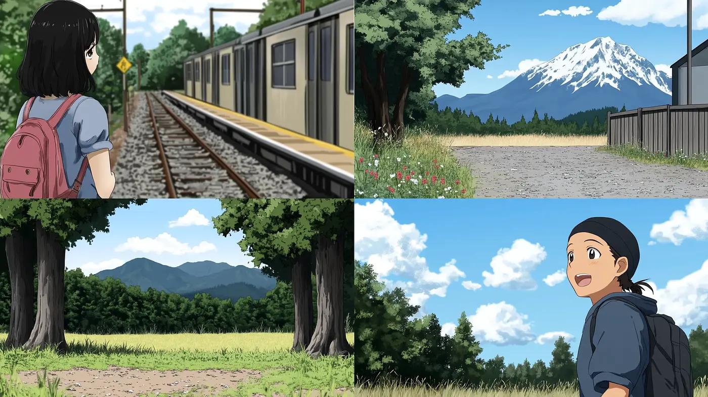 Idyllic Harmonies of Nature in Anime-Inspired Illustrations - Midjourney sref style