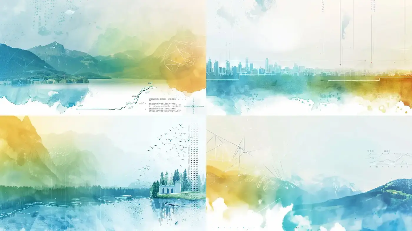 Serene and Abstract Landscapes with a Dreamy Aesthetic - Midjourney sref style
