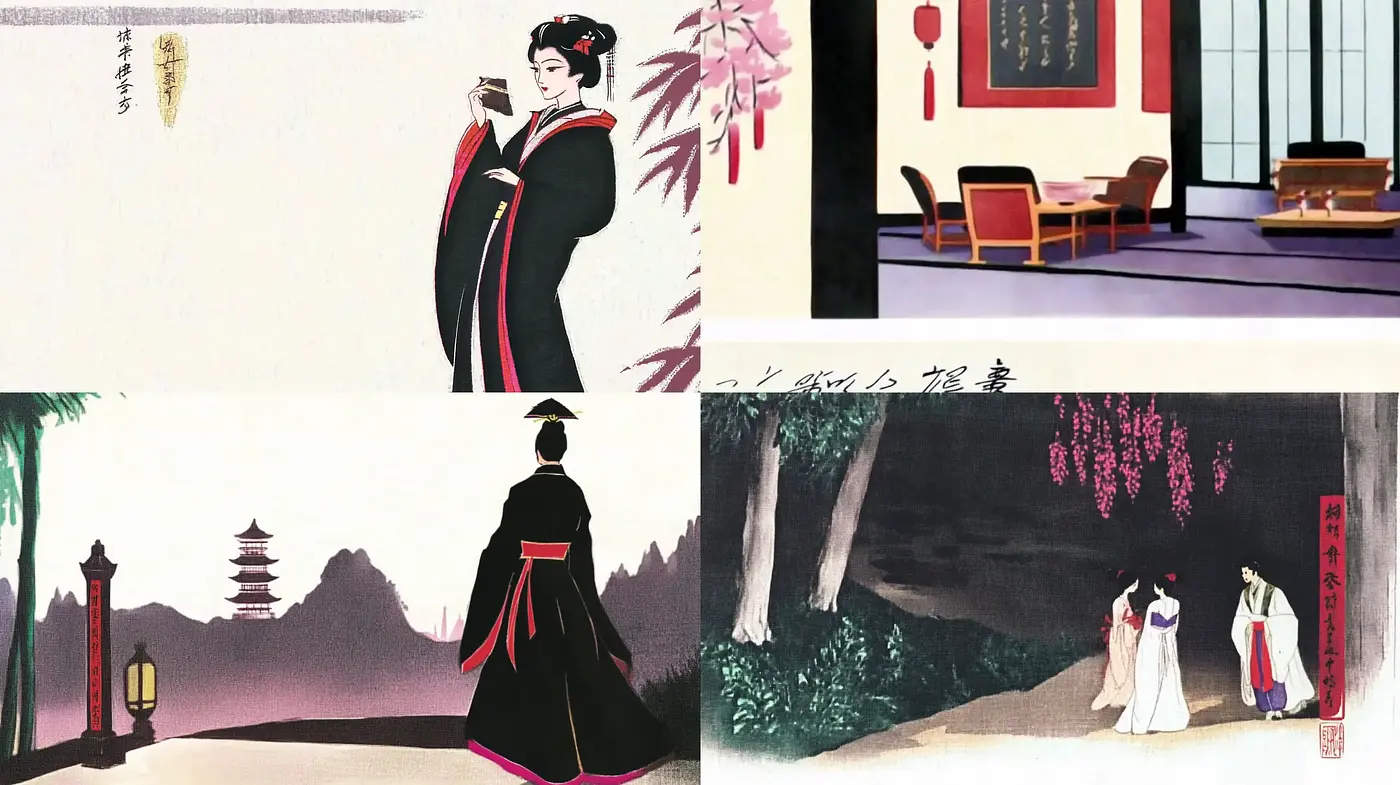 Harmonious Fusion of Traditional East Asian Aesthetics - Midjourney sref style