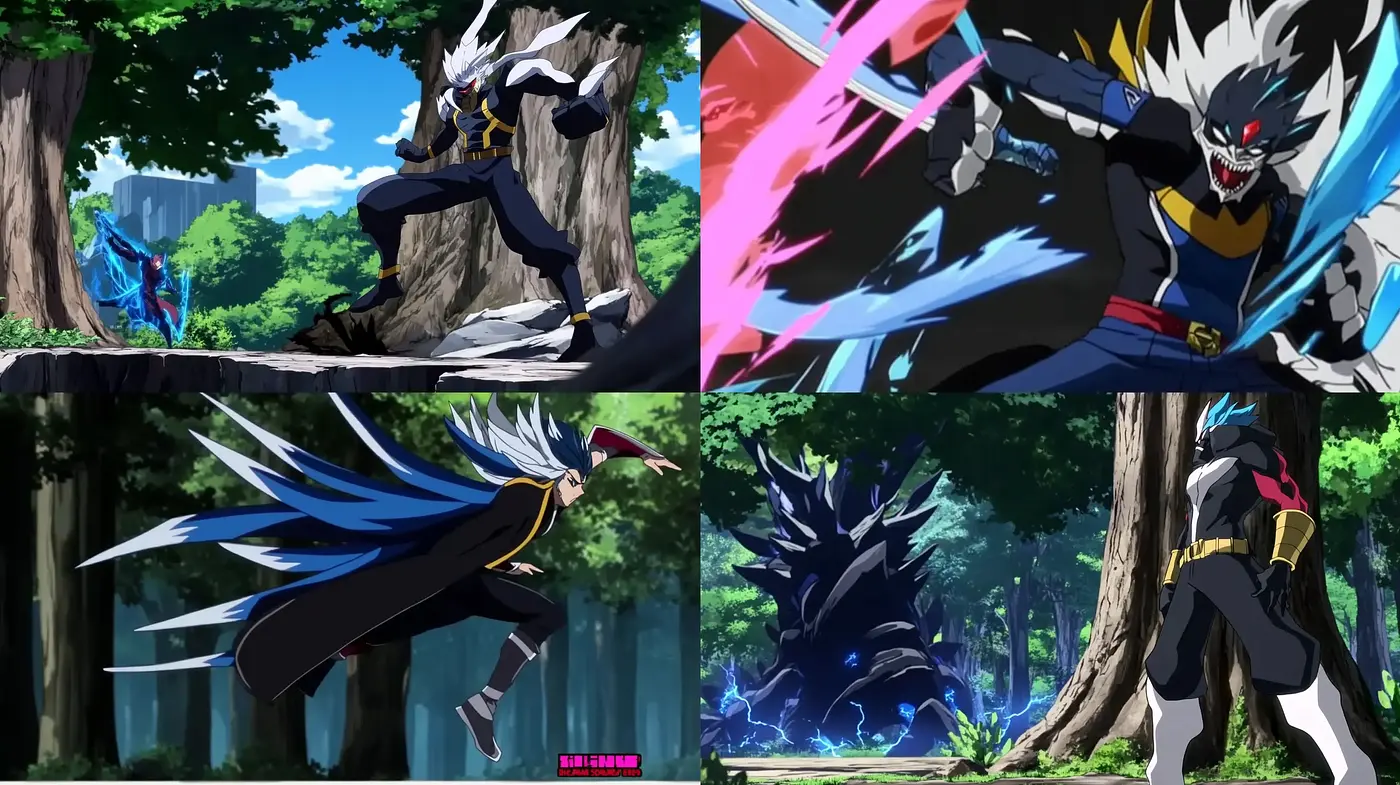 Energetic Anime-Inspired Battle Scene Dynamics - Midjourney sref style