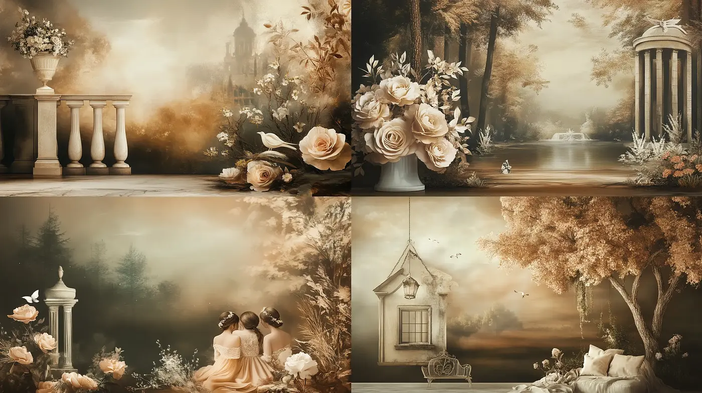 Sepia-Toned Dreamscape: A Consistent Nostalgic Atmosphere in Diverse Settings - Midjourney sref style