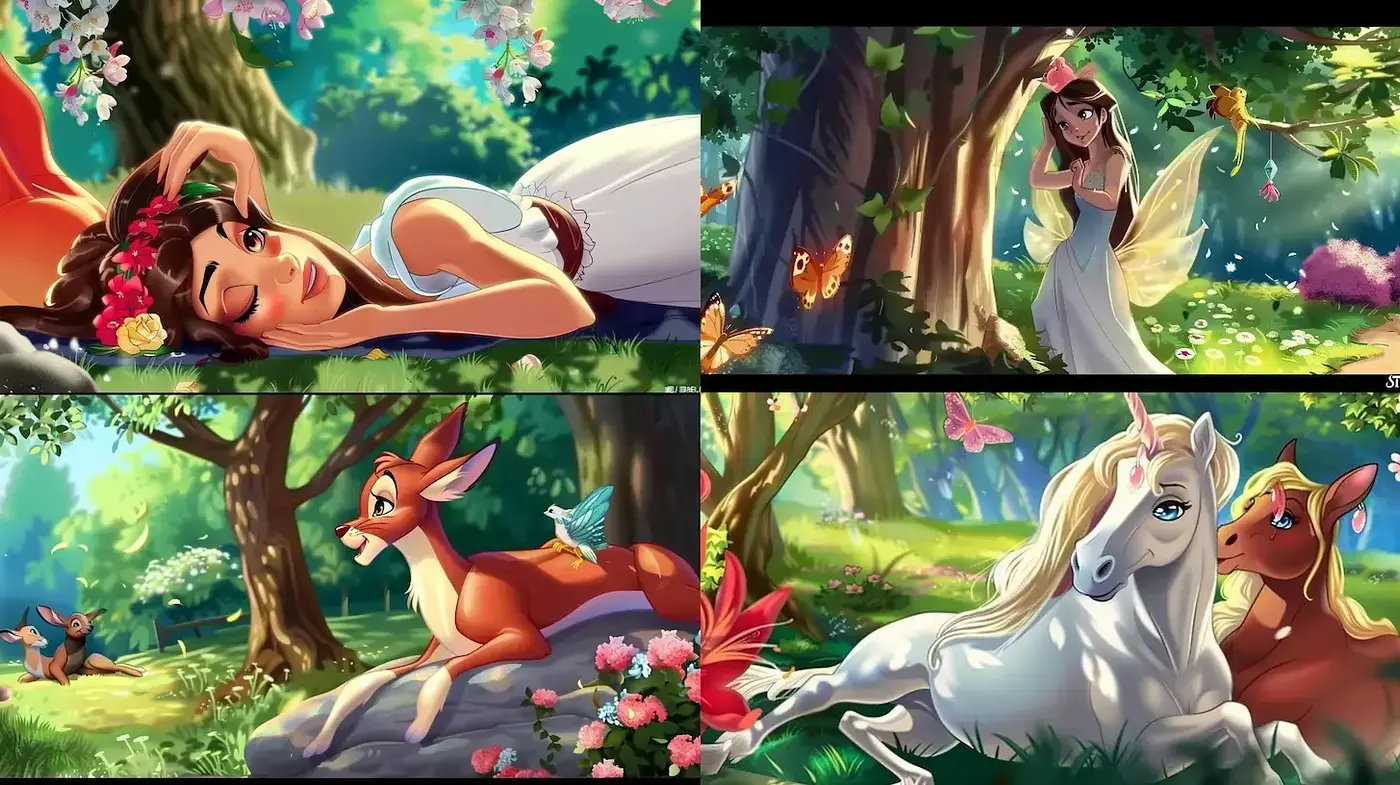 Whimsical and Enchanting Fairy-Tale Art Style with Nature Elements - Midjourney sref style
