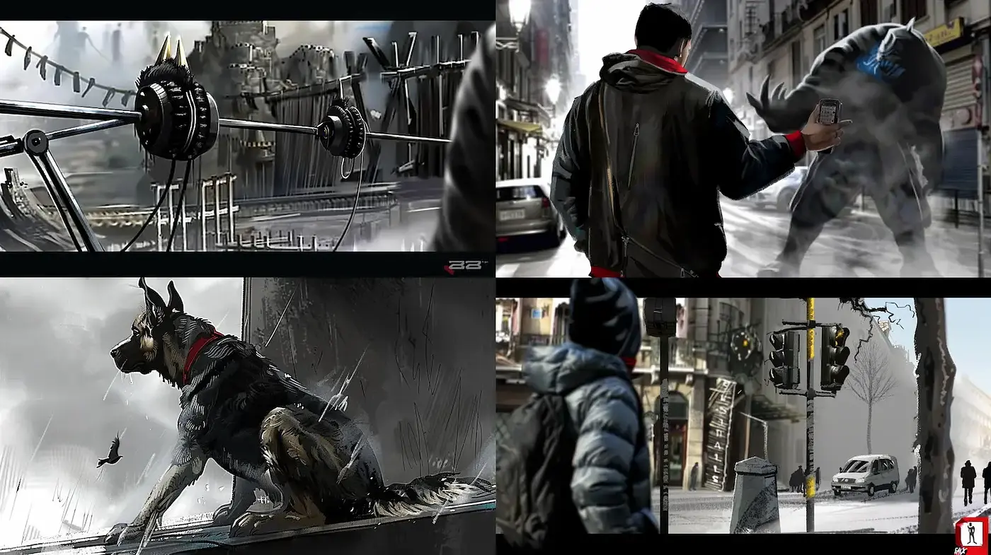 Futuristic Urban Realism with a Touch of Surrealism and Action - Midjourney sref style